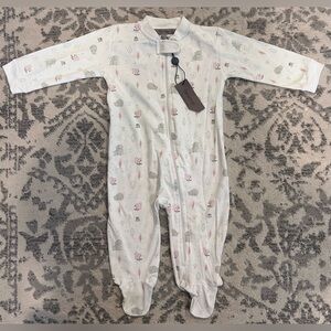 NWT Fleurisse Baby Zip-up Footie- Woodland/ Size 9/12M